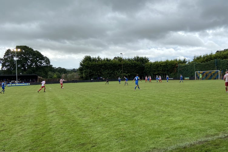 Action from Petersfield Town's 6-0 win against Lymington Town in the extra preliminary round of the FA Cup