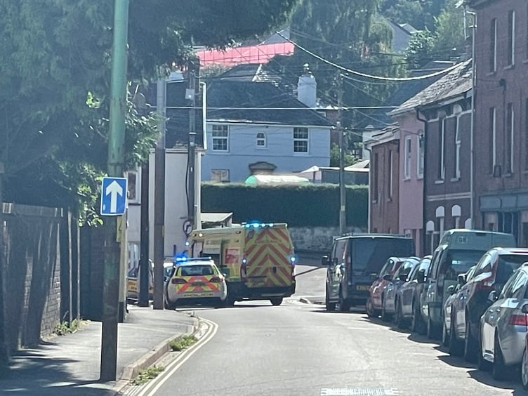 Police and an ambulance at the scene. AQ 4728