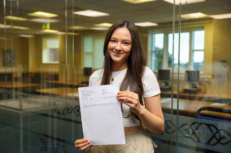 Ballakermeen High School A Level Results. Annabel Evans. Photo by Callum Staley (CJS Photography)