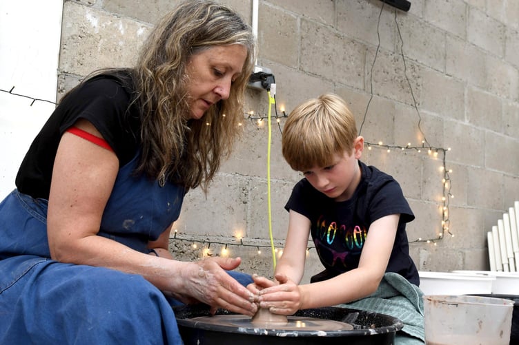 The second weekend of the 2023 Isle of Man Art Festival - pottery throwing workshops with Kate Jerry at Art Reach Studios, pictured is Jasper Cheetham (7)