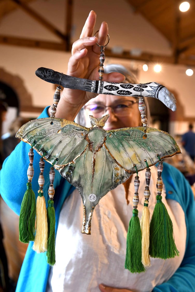 The second weekend of the 2023 Isle of Man Art Festival - Vivi Blackburn with her mixed media lunar moth