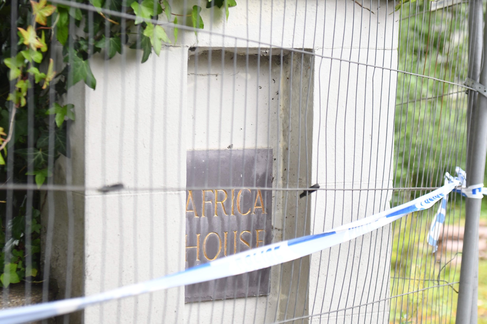 The scene following a fire at Africa House on Woodbourne Road in Douglas -