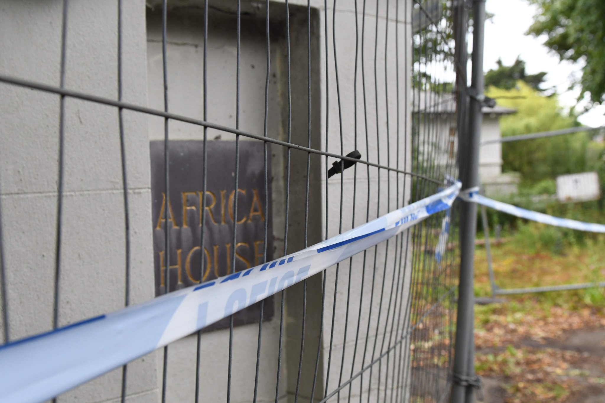 The scene following a fire at Africa House on Woodbourne Road in Douglas -