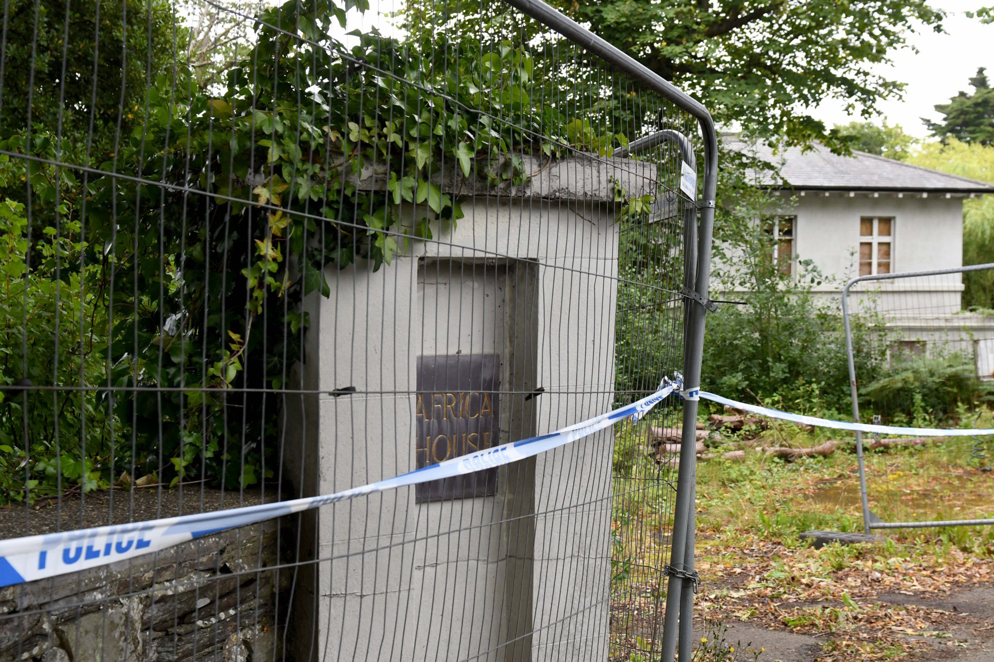 The scene following a fire at Africa House on Woodbourne Road in Douglas -