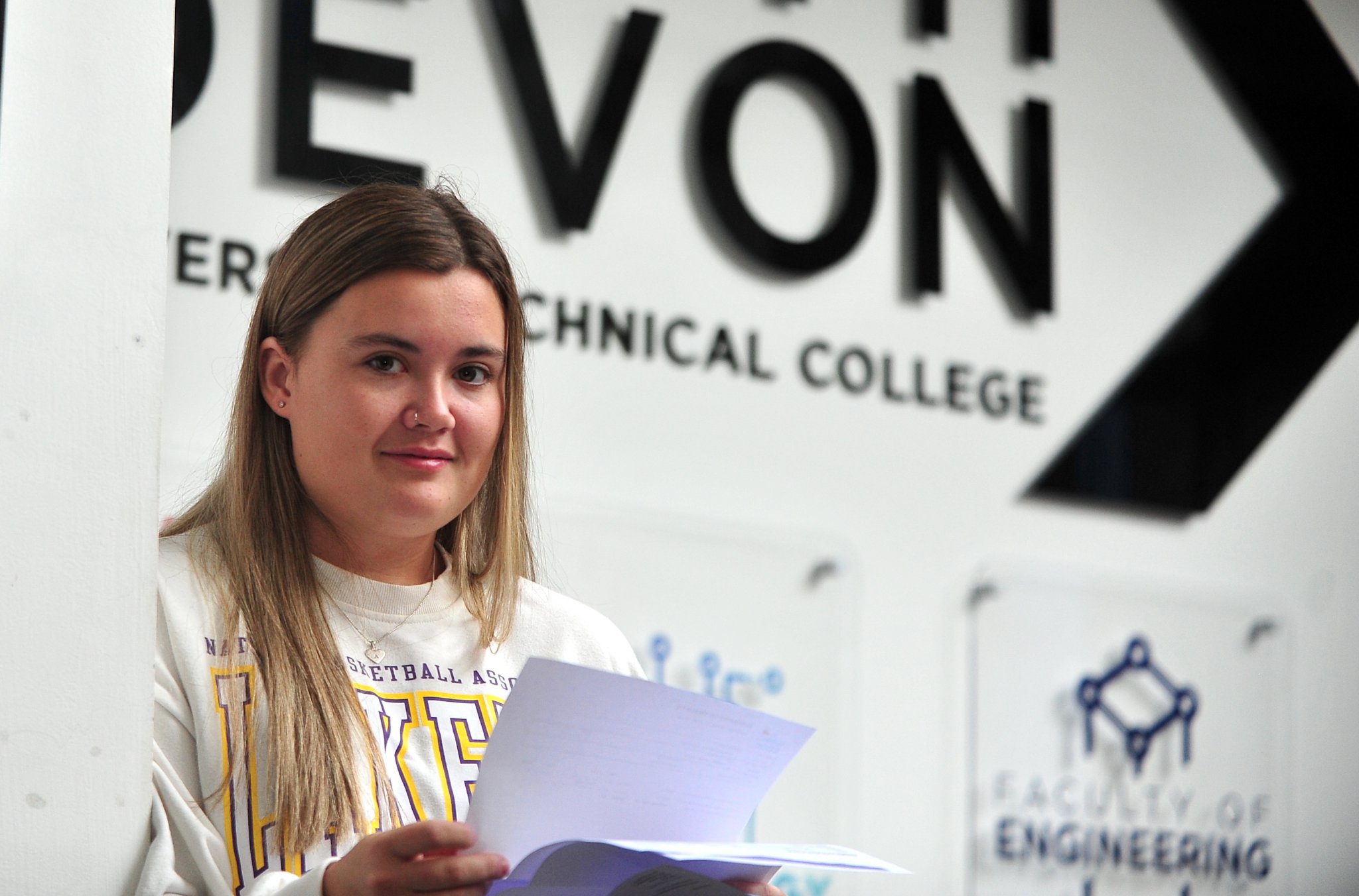 A-Level results at South Devon University Technical College. Aimee Tapp happy with her results gained in Health and AScoial Care and Food and Nutrion. The Ipplepen student will be taking a gap year - a mix of work and holiday - before looking for an apprenticeship in the healthcare industry.