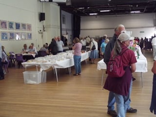 Visitors to Minehead Flower and Produce Show.