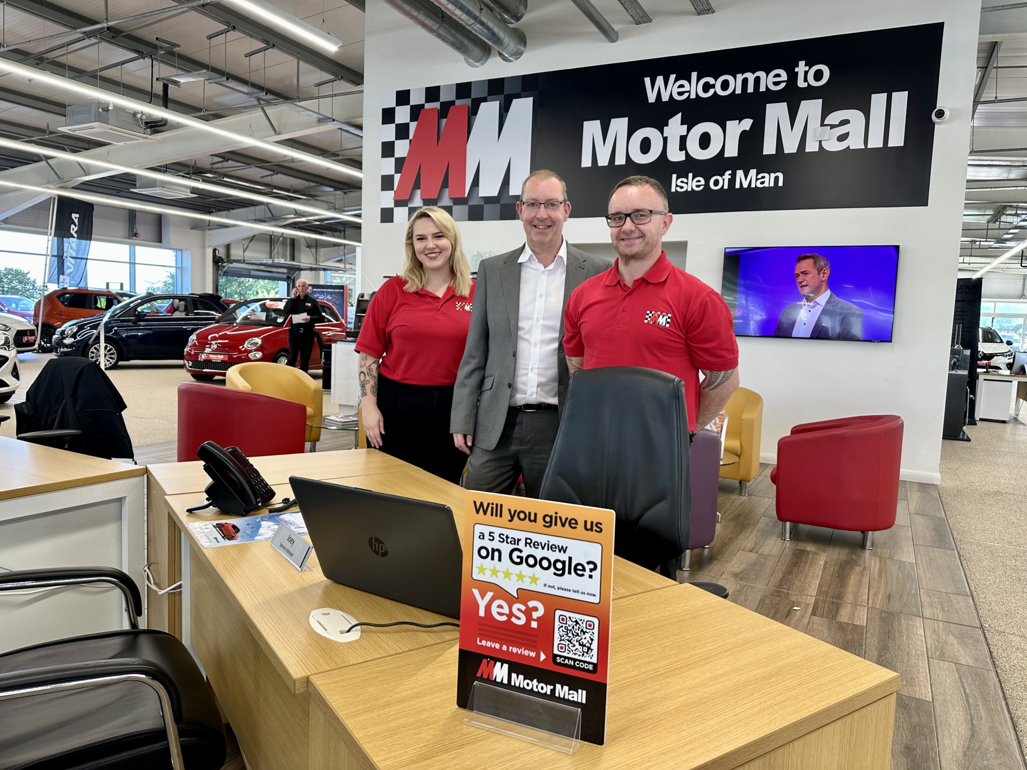 Motor Mall - left to right: Charley Campbell, service advisor; Clive Robinson, aftersales manager; Joey Barr, service advisor
