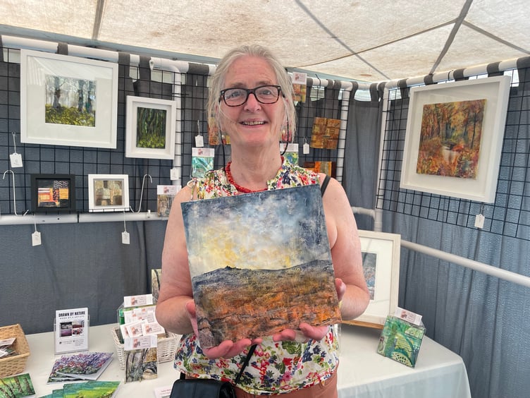Artist Celia Olsson from Bondleigh had a stall of her art works. AQ 3896