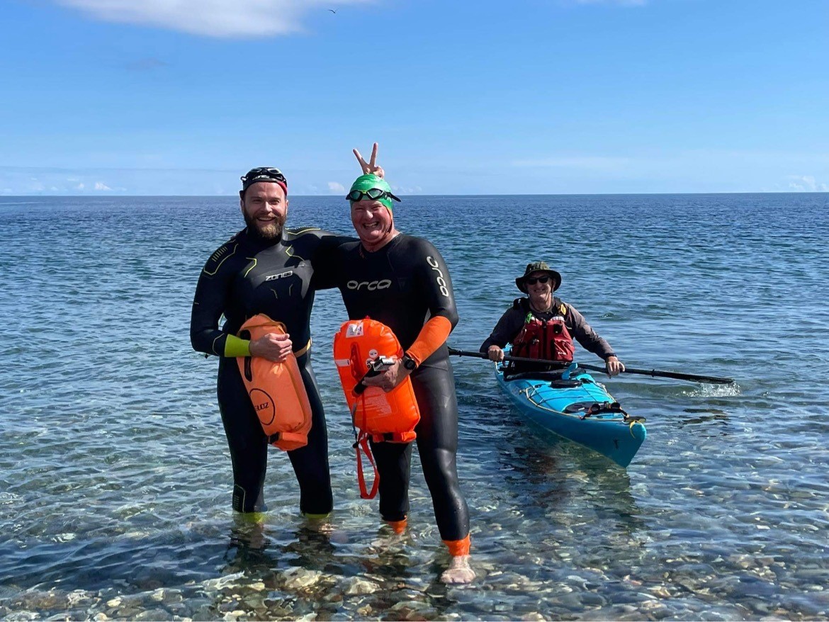 Marc Purcell , David Higson and kayaker Neil Clague