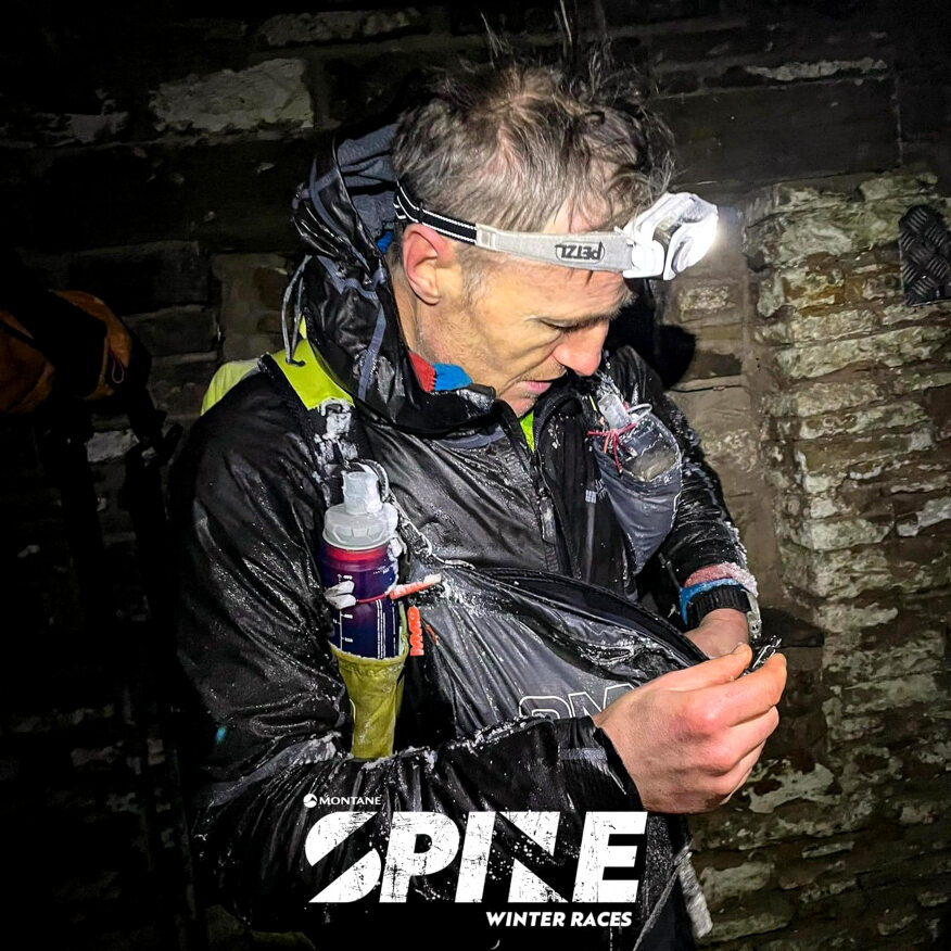 Orran Smith checks in at Greg's Hut during the 2023 Montane Spine Challenge