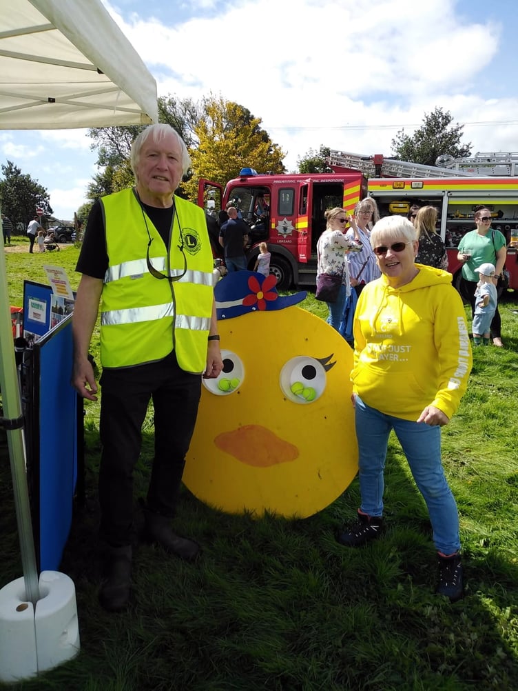 A Liskeard Lions team member and Christina Whitty, Liskeard’s deputy mayor