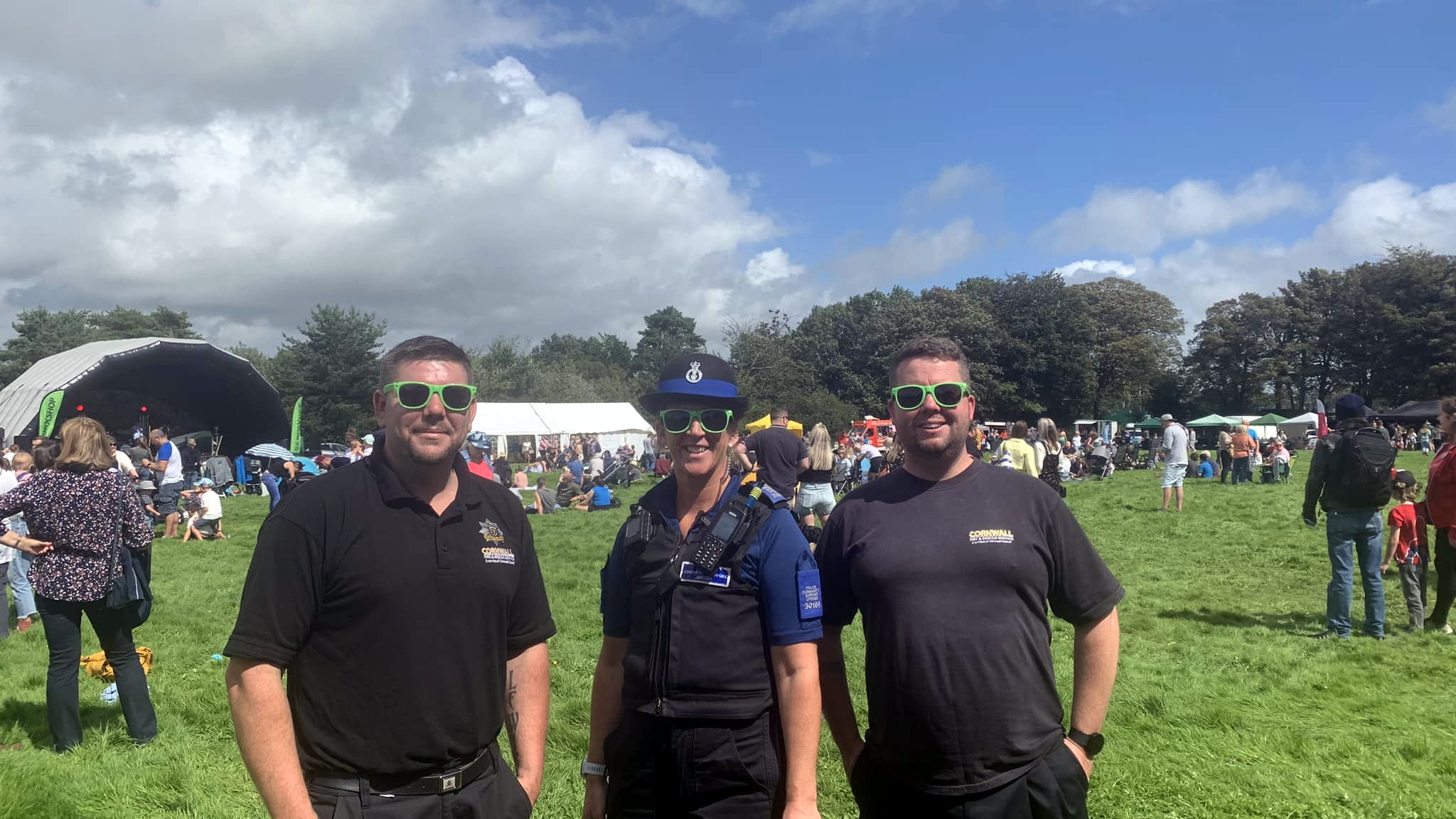Liskeard Neighbourhood Team and Liskeard Community Fire Station enjoying the sunshine and music. Picture: Liskeard Police