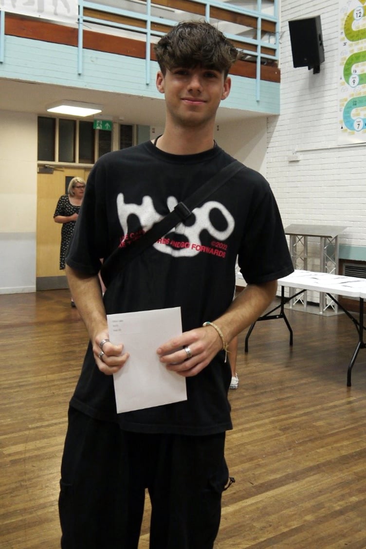 Head student Jake Otter with his results