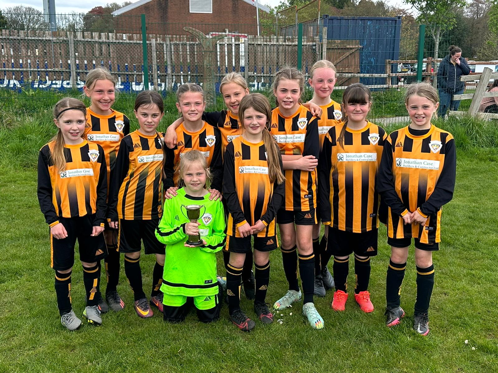 Horrabridge Rangers’ women’s competitive football for all ages: Ladies (Donna middle row), below, U-14s, below left, and U-10s, above.