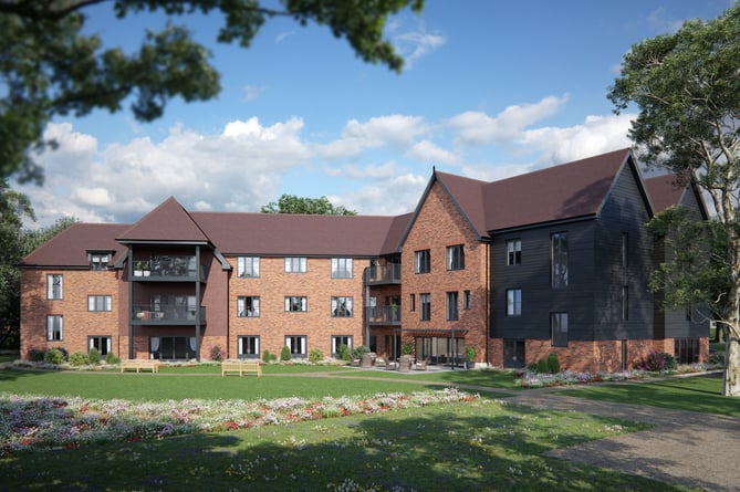 Computer-generated image of a proposed care home in Odiham, August 2023.