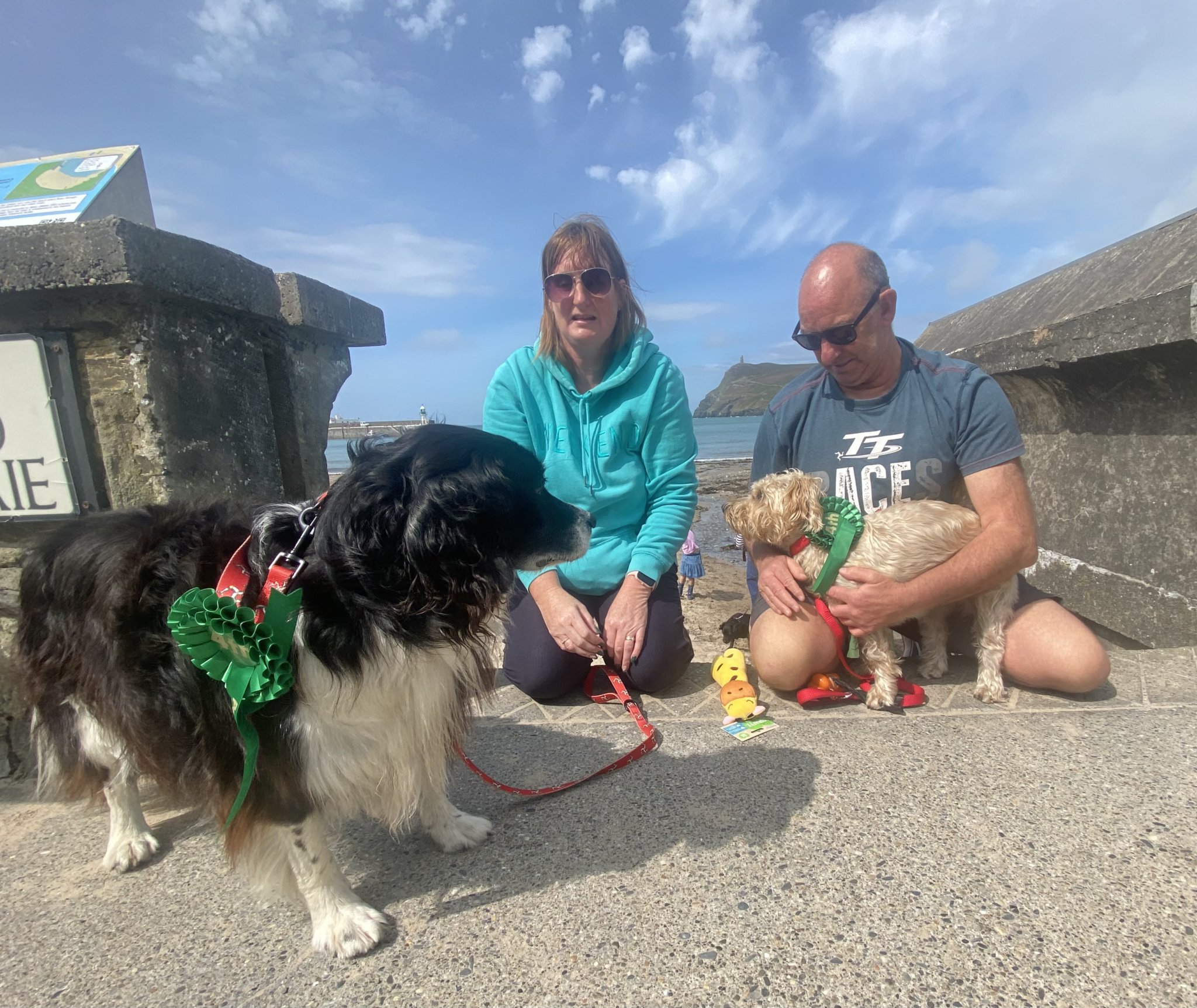 Della Brown with Darcey, fourth in the dog obedience class, and Barry Bridson with Poppy, fourth in the prettiest face for a female dog class Photo: Jackie Darbyshire