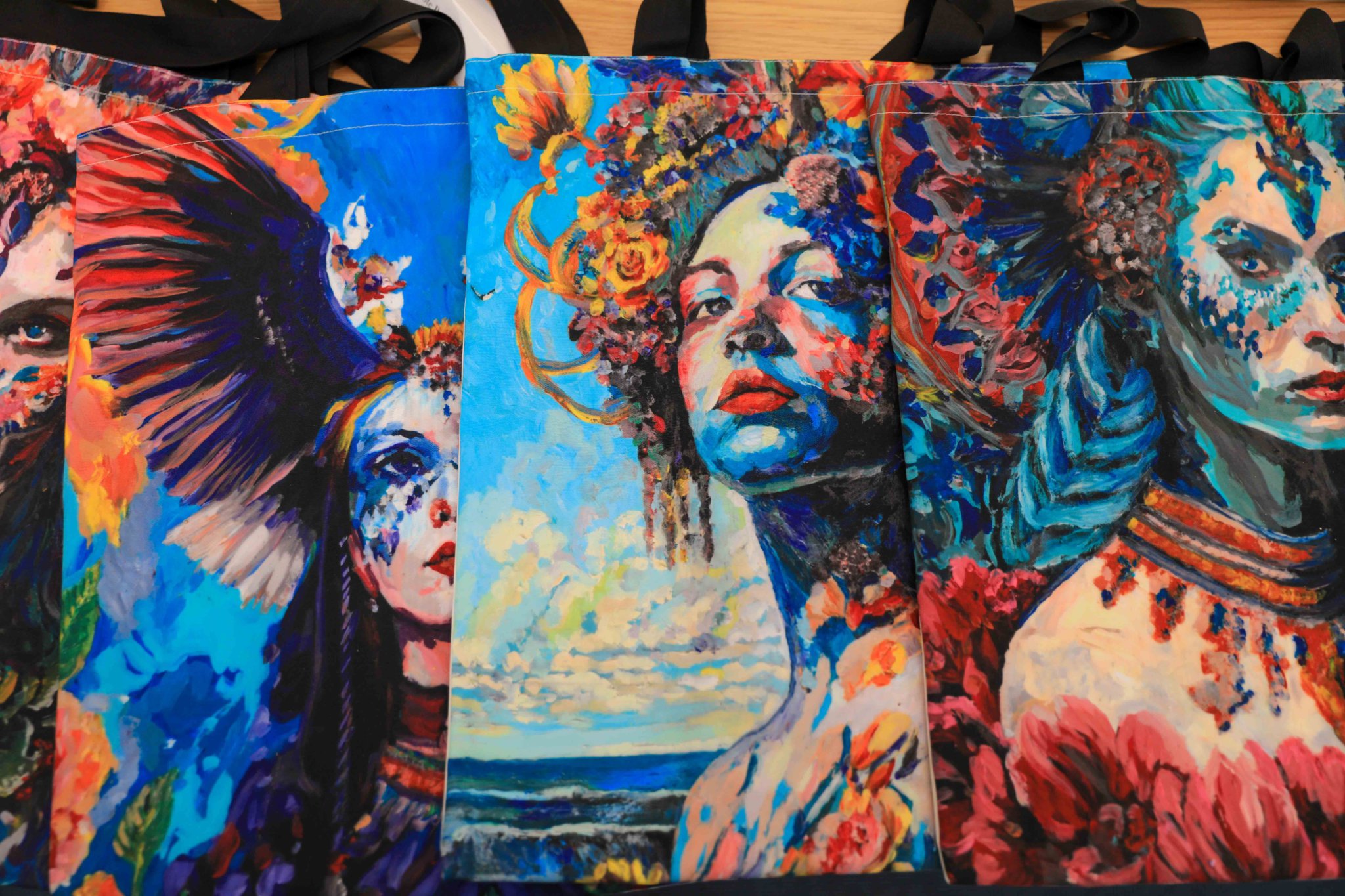 Bags by Colette Davies at Isle of Man Art Festival held at Quayle's Hall. Photo by Callum Staley (CJS Photography)