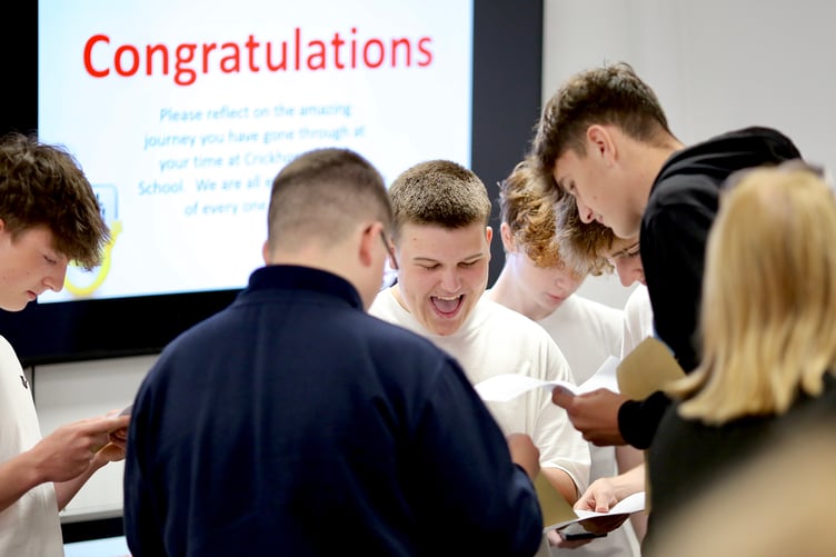 Thrilled Crickhowell High School students on GCSE Results day