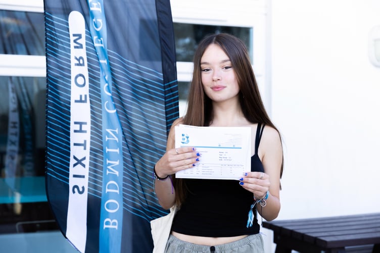 Holly Bowden receiving results, going on to study in Ohio USA