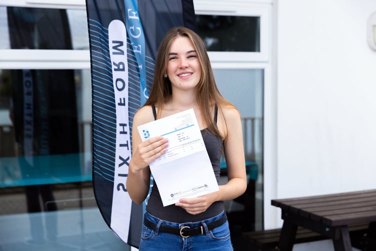 Hannah Tapsell receiving results