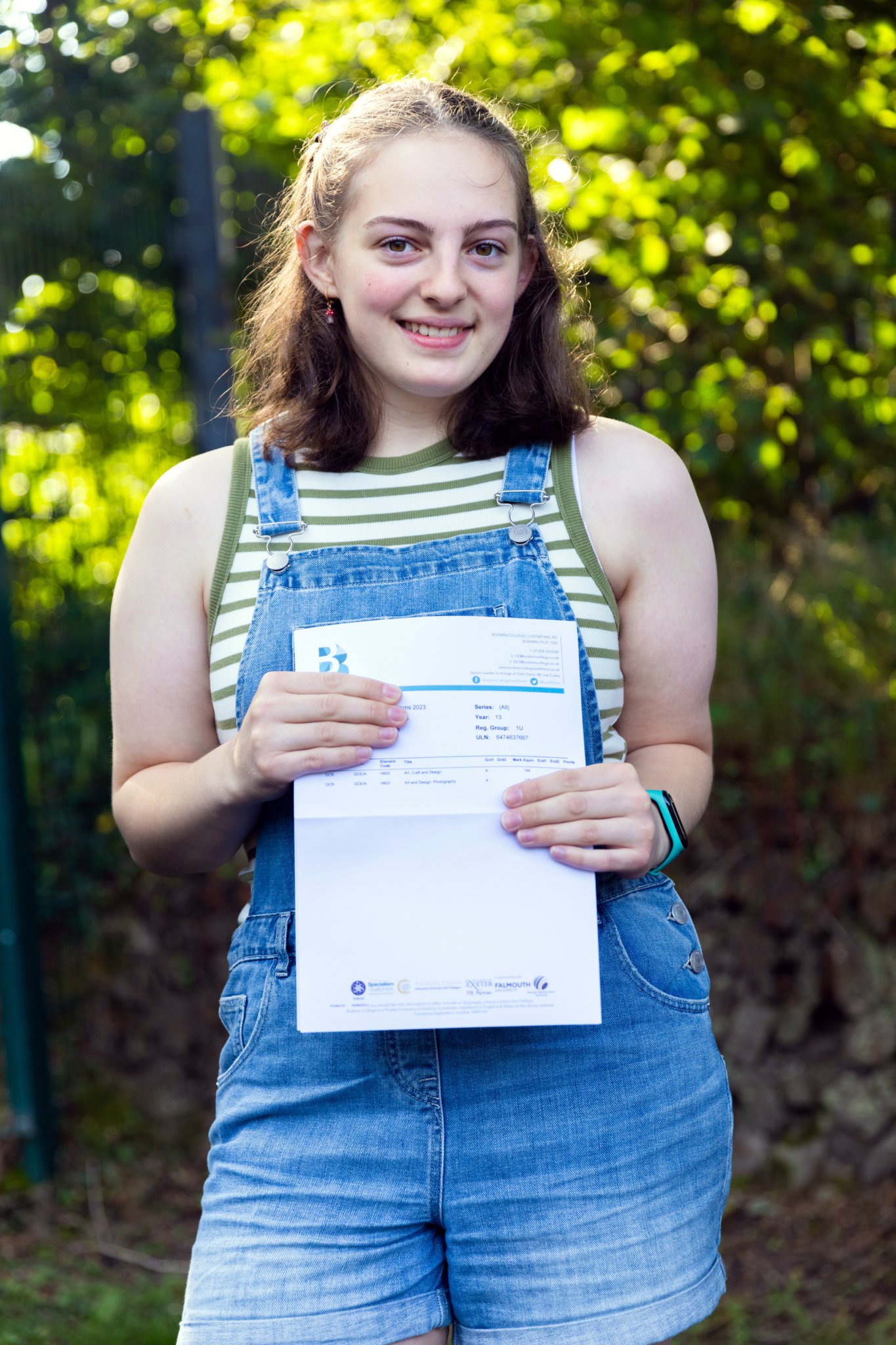 Hannah Tapsell receiving results