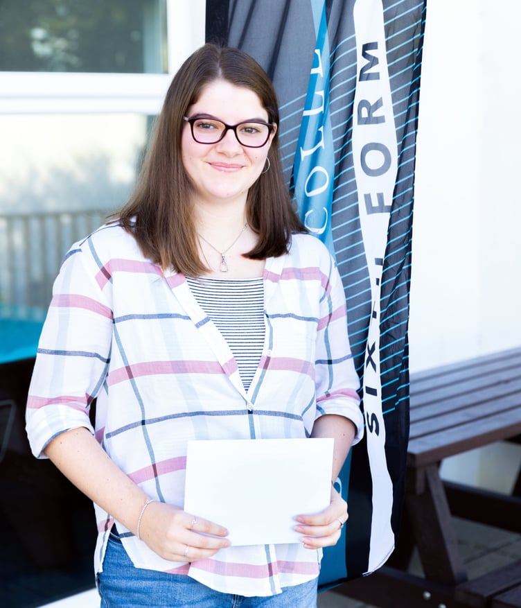 Hannah Tapsell receiving results