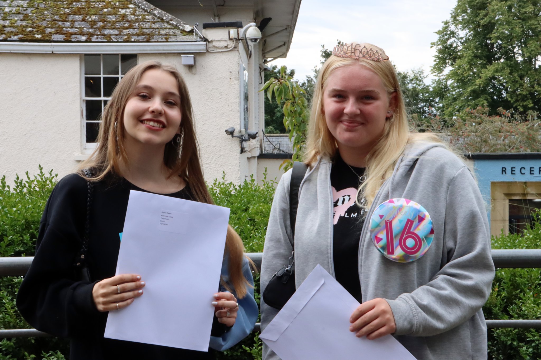 Grace Haward and Sophie Reed – and it was Grace’s 16th birthday so she has double celebrations later on that day!
Picture: Teignmouth Community School.