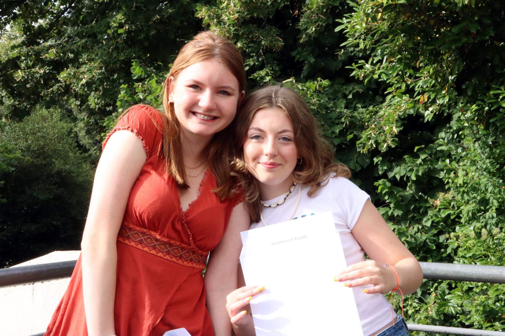 Ana Cunliffe and Nathalie Balvin – Ana received all 9s and Nathalie all 8s and 9s.
Picture: Teignmouth Community School.