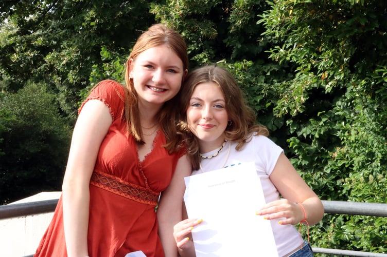 Ana Cunliffe and Nathalie Balvin – Ana received all 9s and Nathalie all 8s and 9s.
Picture: Teignmouth Community School.