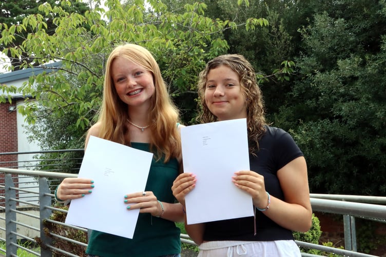 Millie Hedden and Sadie Davies.
Picture: Teignmouth Community School.