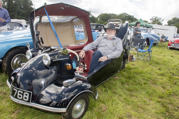 David Wherrell with his 1960 Messerschmitt KR200 Cabriolet