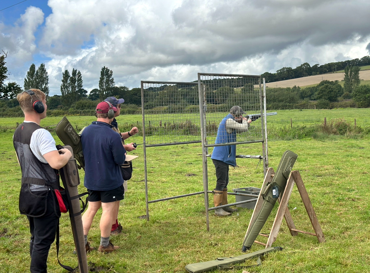 Taking their turn at the Charity Shoot