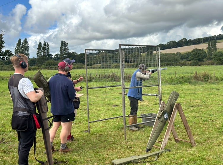 Taking their turn at the Charity Shoot
