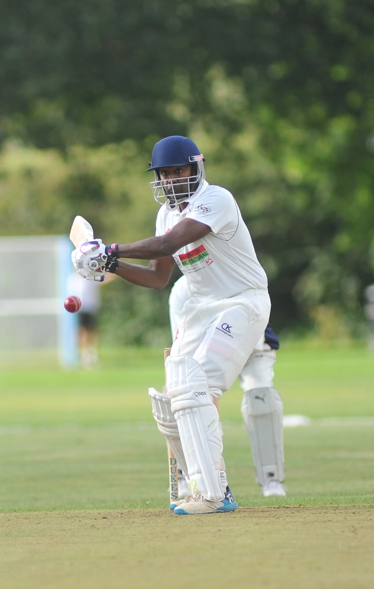 Devon Cricket League D Division West. Chelston & Kingskerswell versus South Devon. C&K's Vivek Kulkarni