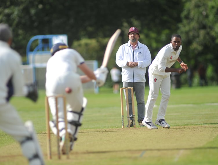 Devon Cricket League D Division West. Chelston & Kingskerswell versus South Devon. South Devon's Mali Marshall