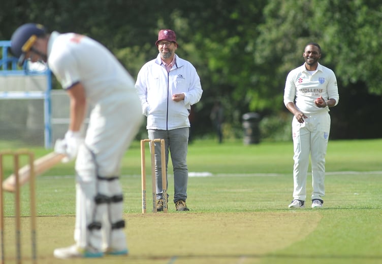 Devon Cricket League D Division West. Chelston & Kingskerswell versus South Devon. South Devon's Mali Marshall