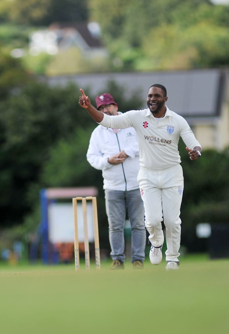 Devon Cricket League D Division West. Chelston & Kingskerswell versus South Devon. South Devon's Mali Marshall