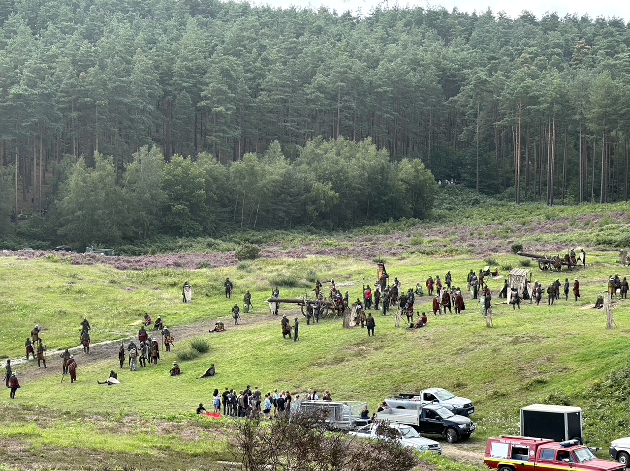 Getting ready for a battle scene in the bowl at the Bourne Woods
