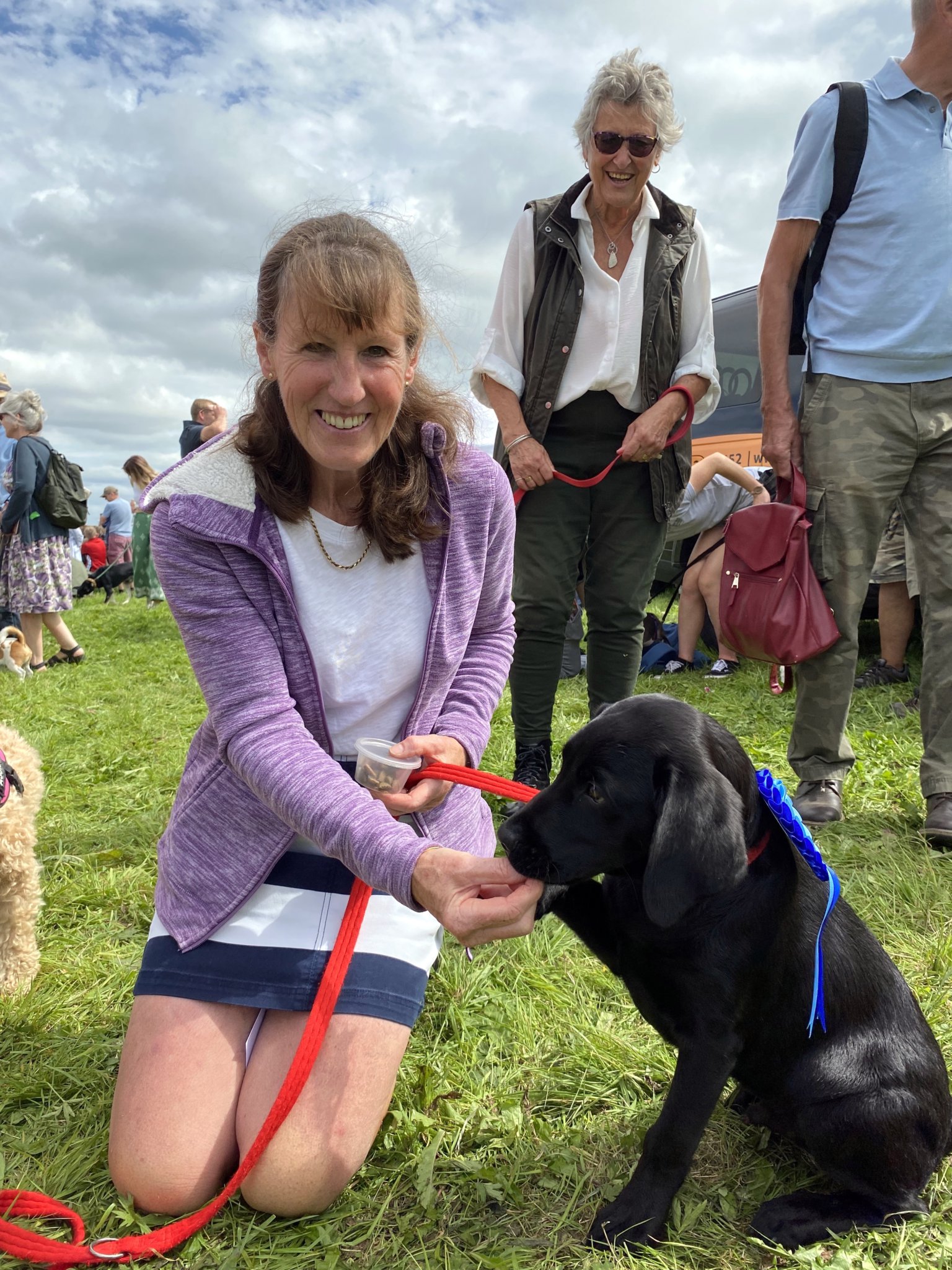Jane Hynes from Launceston is pictured here with her 16 week old rescue black labrador, Deacon. The pair has just came first in the cutest puppy class in the dog show.
