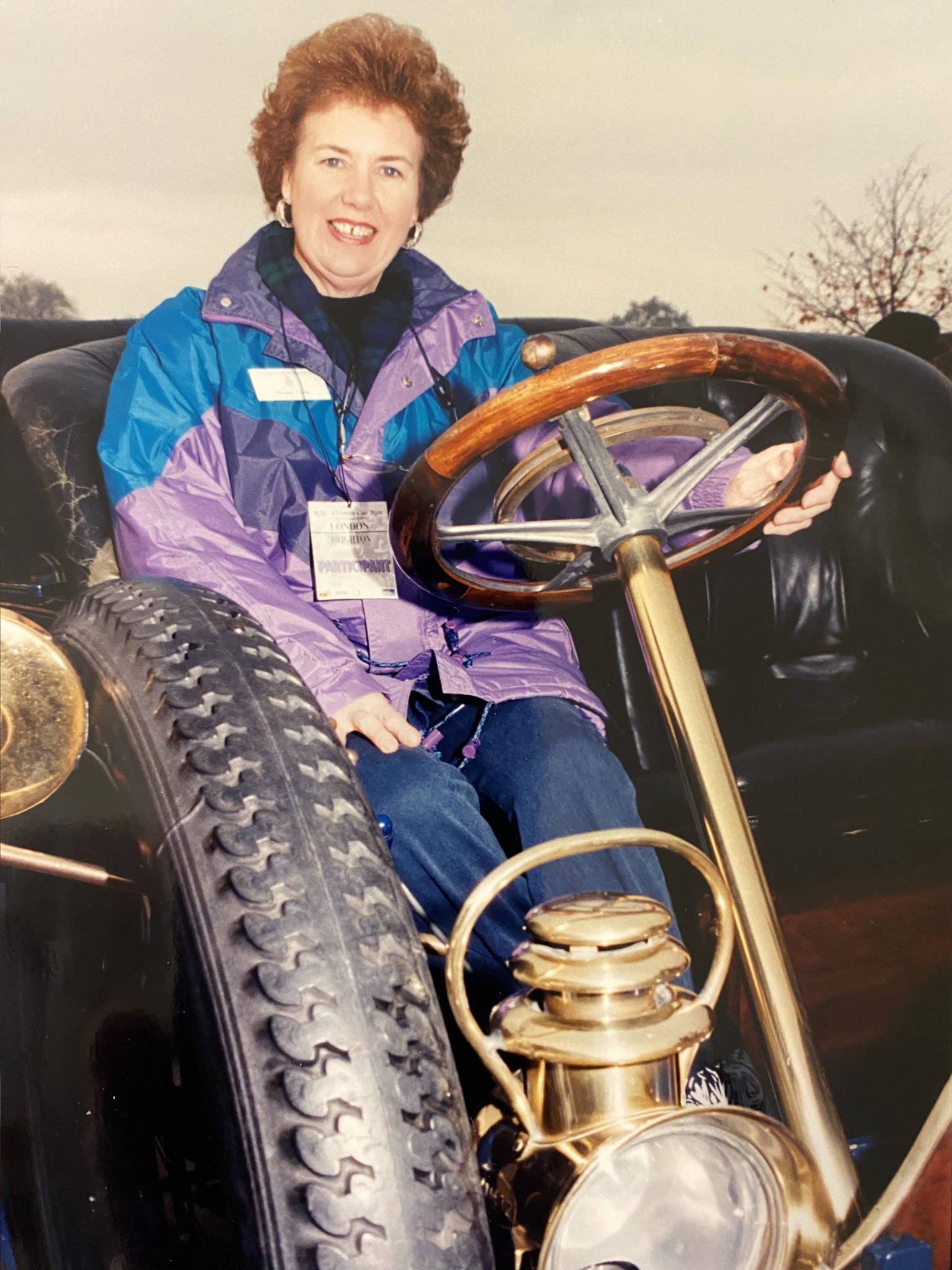 Wendy at the wheel of one of Sir Ray’s fleet of vintage cars