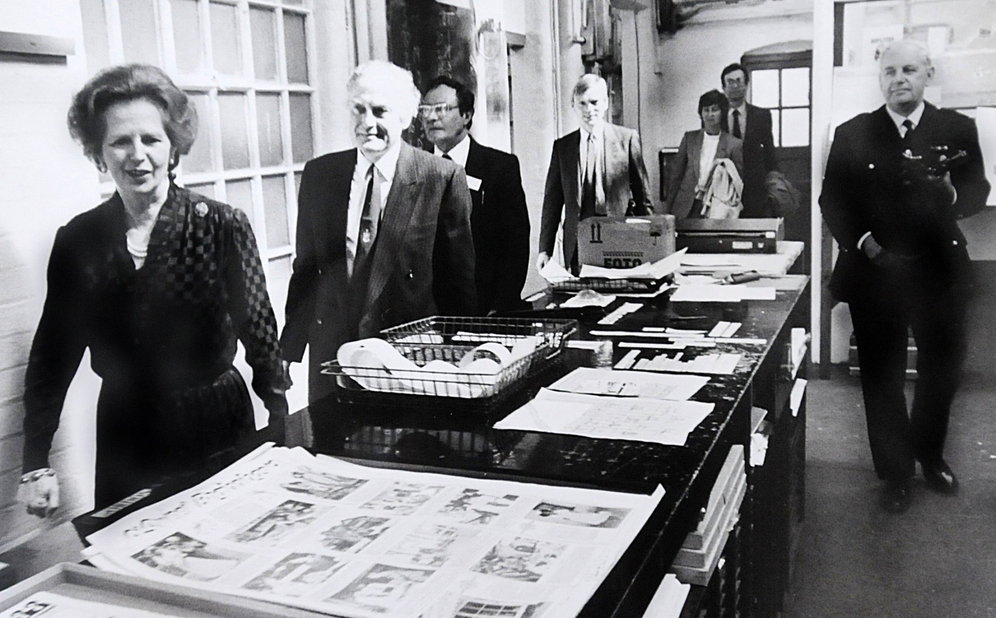 Margaret Thatcher at the Herald headquarters