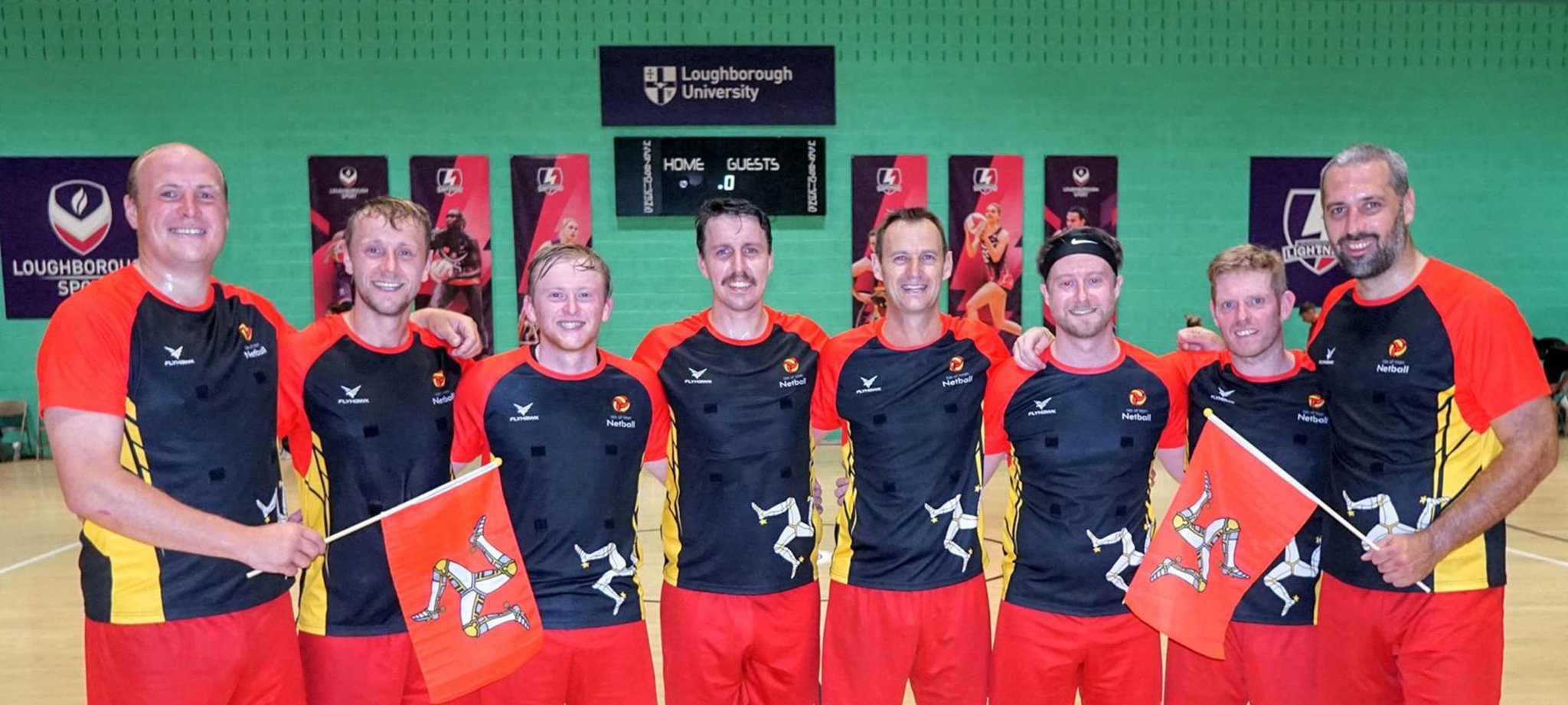 The Manx men’s team that flew the flag at Loughborough University recently
