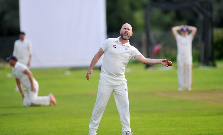 Devon Cricket League League D Division West. Kenn versus Hatherleigh. Kenn's James Mason