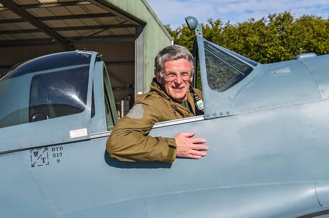 Steve Markham in his replica Spitfire.