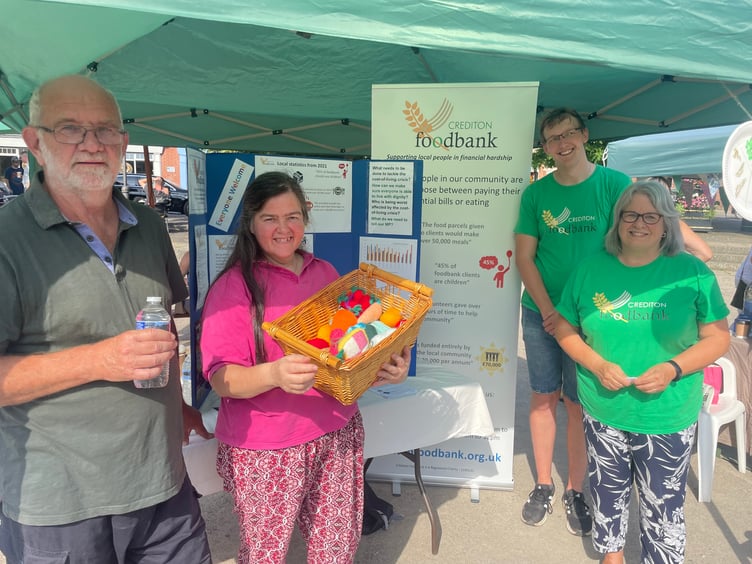 The Crediton Foodbank stall. AQ 6495