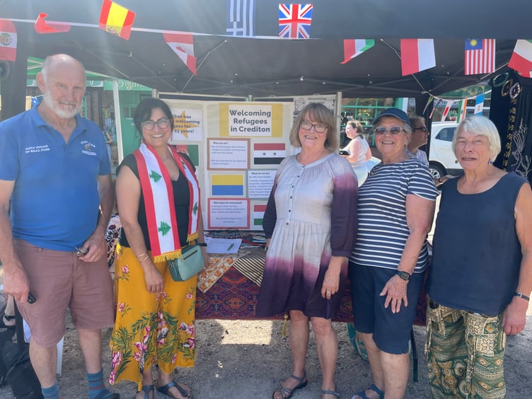 On the Welcoming Refugees in Crediton stall. AQ 6517