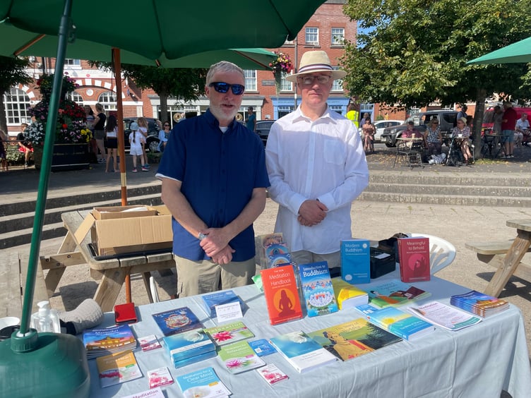The meditation stall at Crediton Diversity Festival. AQ 6523