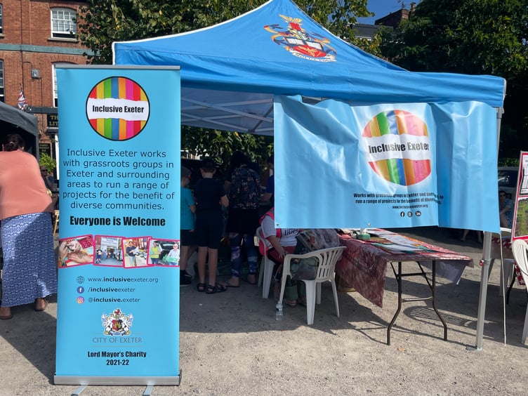 The Inclusive Exeter stall at Crediton Diversity Festival. AQ 6529