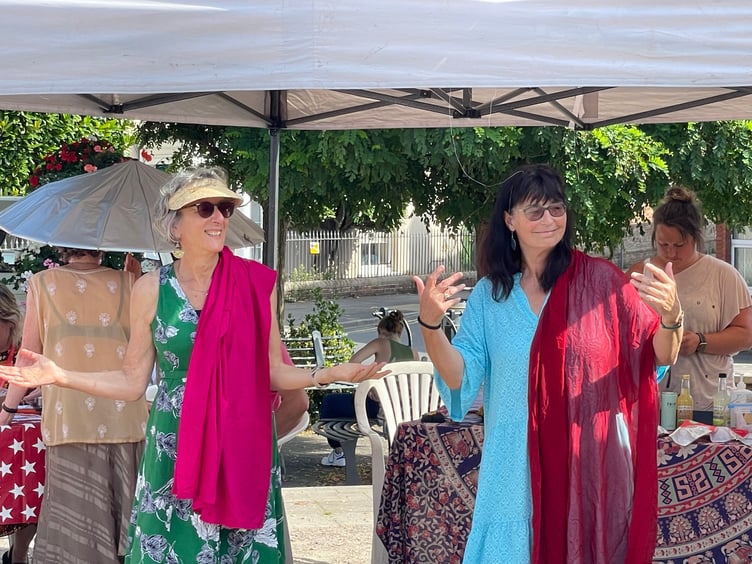 Ladies having a go at dancing. AQ 6545