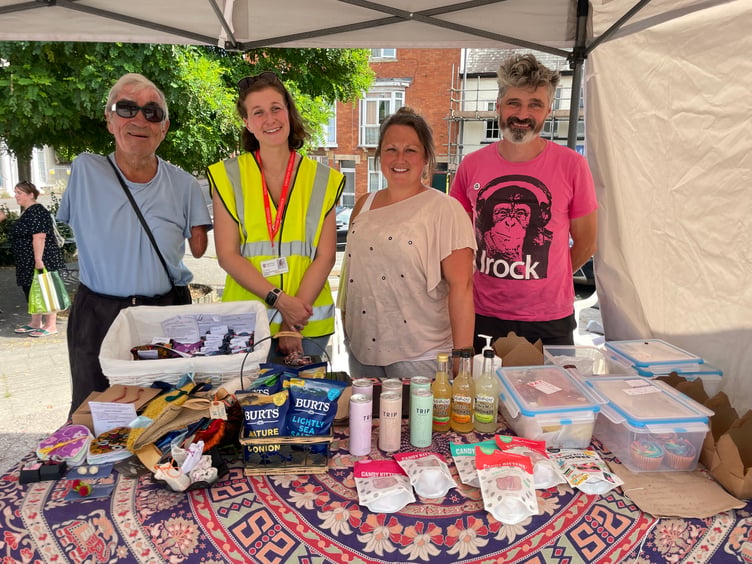 County Councillor Frank Letch, Project Officer Jo Davey, a Turning Tides Project representative and Cllr Giles Fawssett. AQ 6603